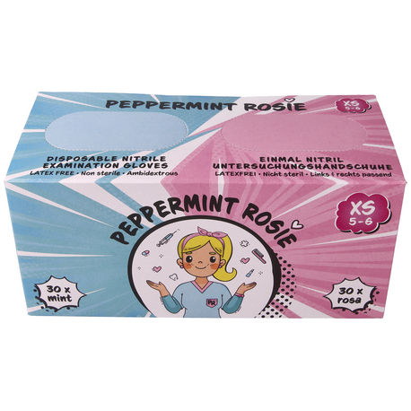 Rukavice nitrilové STYLE PEPERMINT ROSIE 60ks