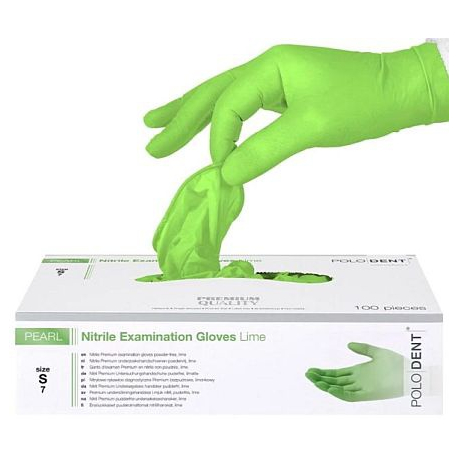 Polodent Pearl Rukavice nitrilové lime